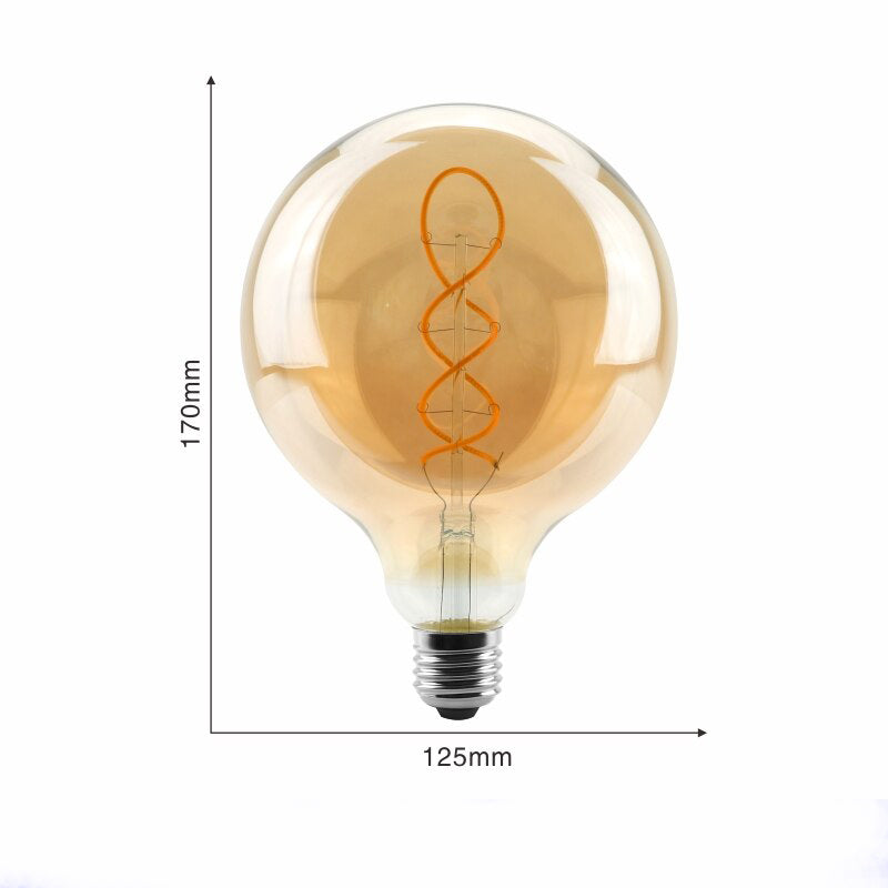 Ampoule LED G125 Filament <br> Culot E27 (Ambrée)