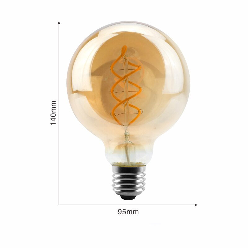 Ampoule LED G95 Filament <br> Culot E27 (Ambrée)