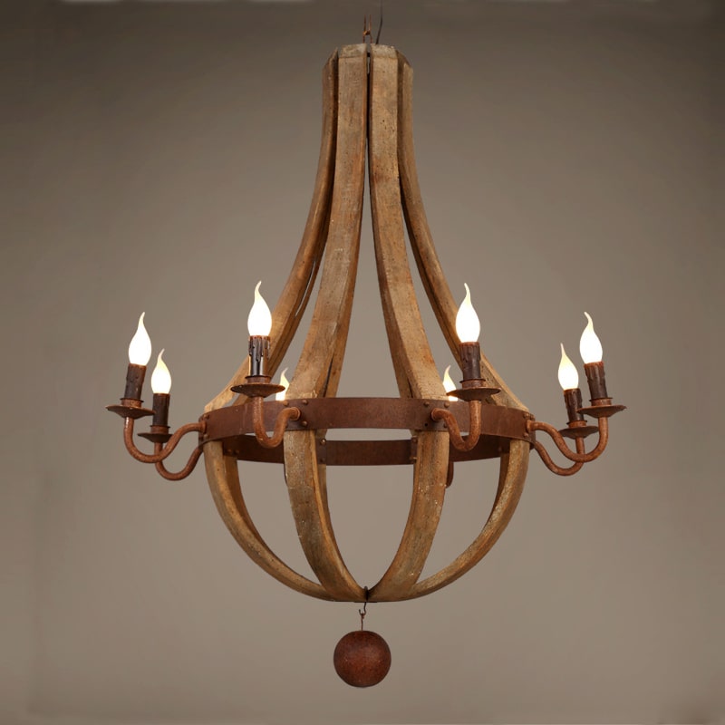 Lustre en Bois et Métal <br> Legno