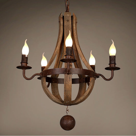 Lustre en Bois et Métal <br> Legno