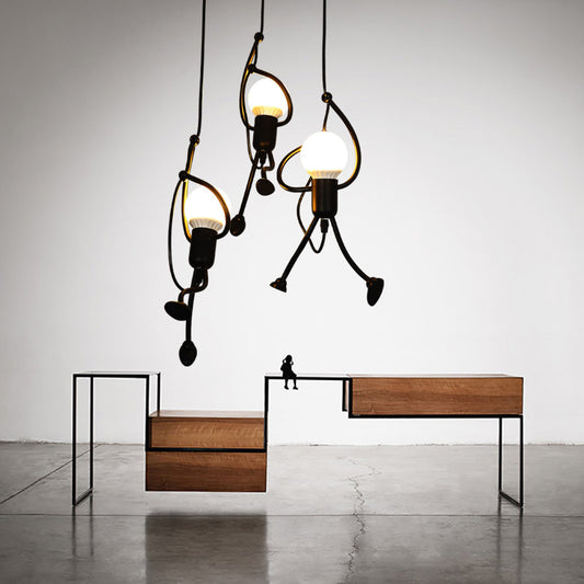 Lustre Noir Fer Forgé <br> Uomo