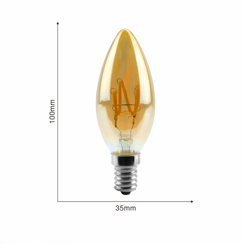 Ampoule LED C35 Filament <br> Culot E14 (Ambrée)