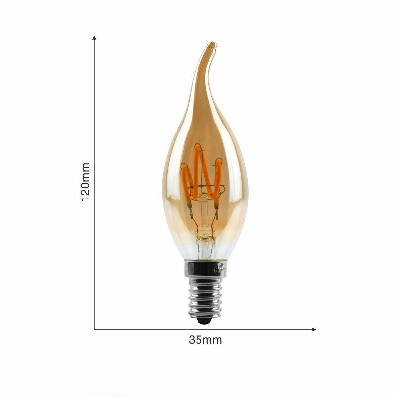 Ampoule LED C35L Filament <br> Culot E14 (Ambrée)