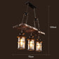 Lustre Industriel Bois Et Fer <br> Rustico
