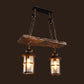 Lustre Industriel Bois Et Fer <br> Rustico
